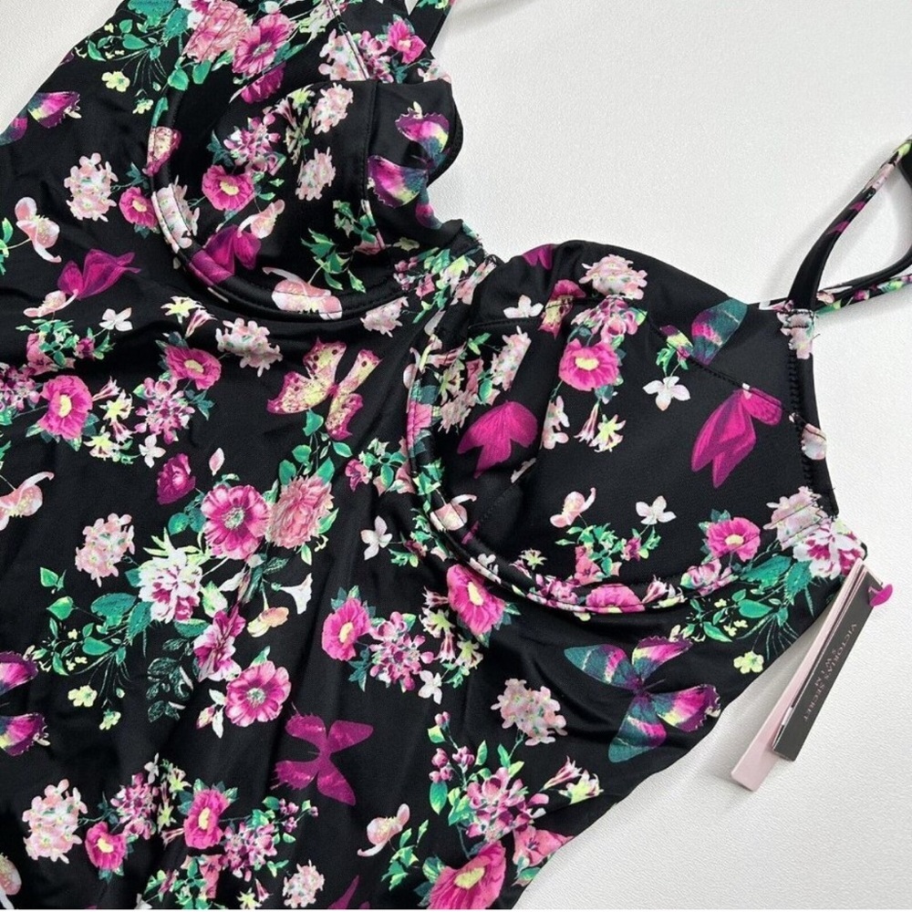 Victoria's Secret Black Floral Swimsuit - Picture 3 of 7